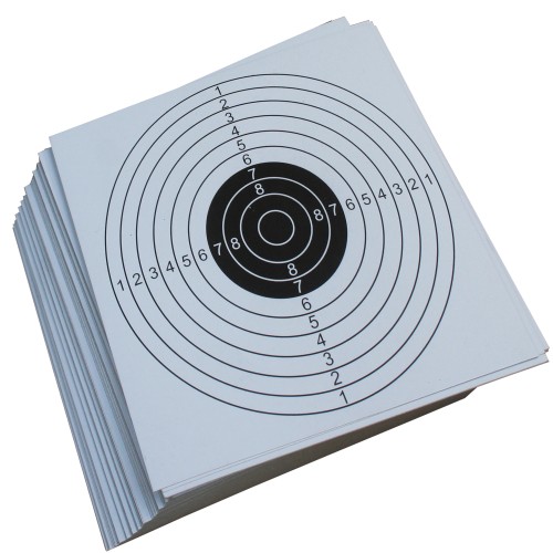 Preview: LANDMANN, Zielscheiben, 100 Stück, für Kugelfang 17x17 cm